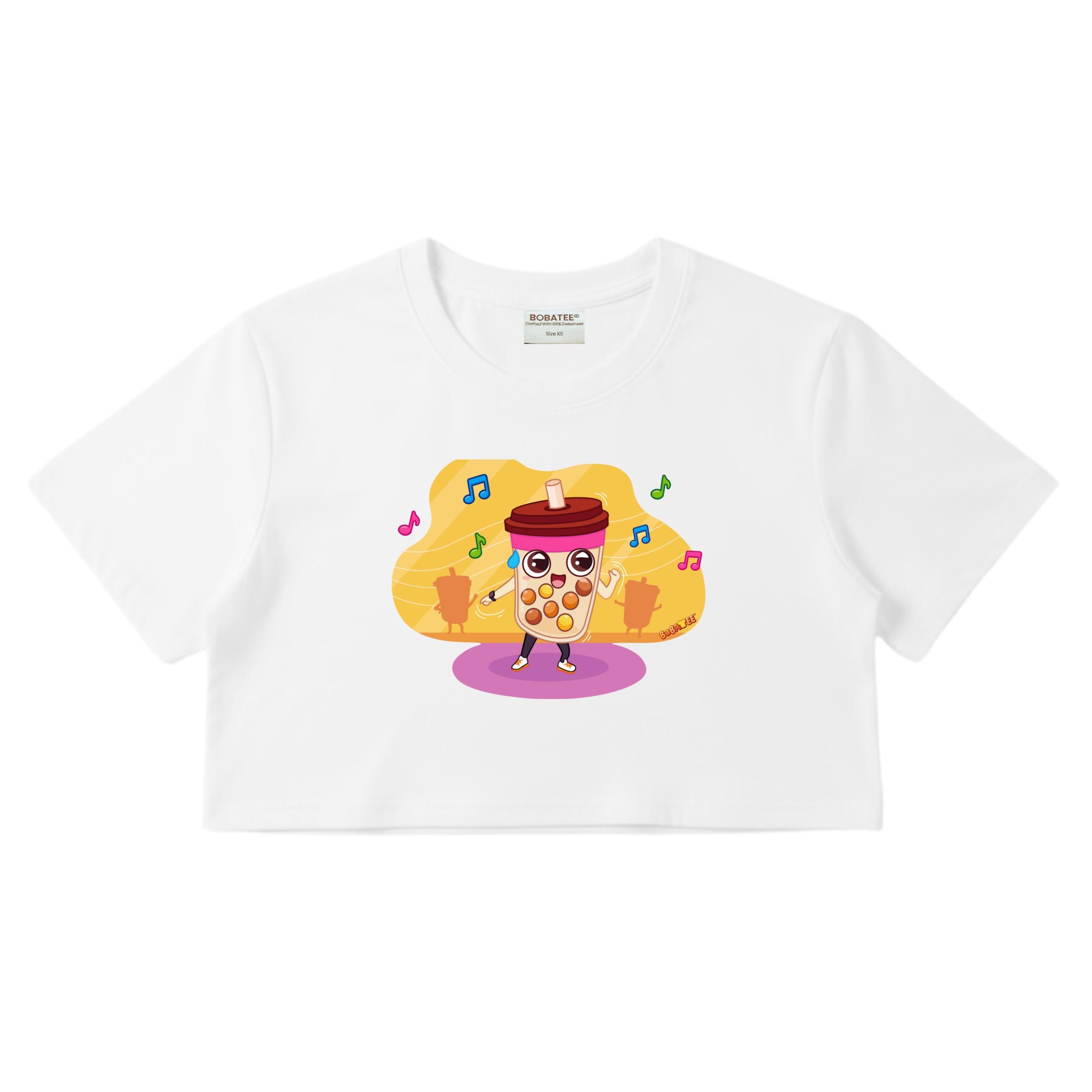 Boba & Beats Crop Top: Your Vibrant Energy Tee!