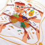 Toss to Prosperity Lohei graphic on oversized white CNY t-shirt