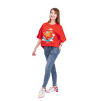 Oversized Year of the Horse graphic tee styled casually for festive wear